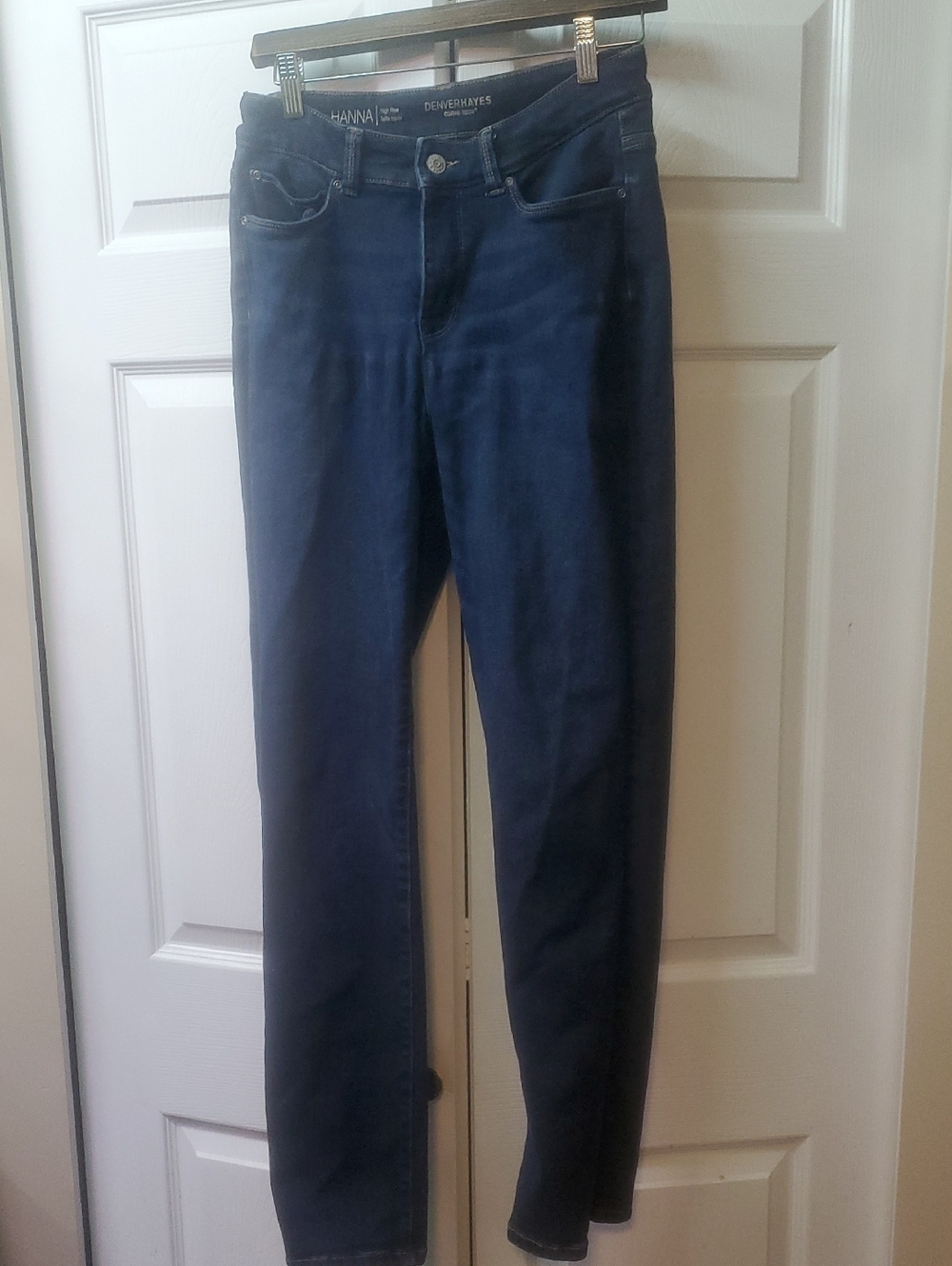 Denver Hayes Denim High-Rise Straight Leg Jeans - Dark Blue